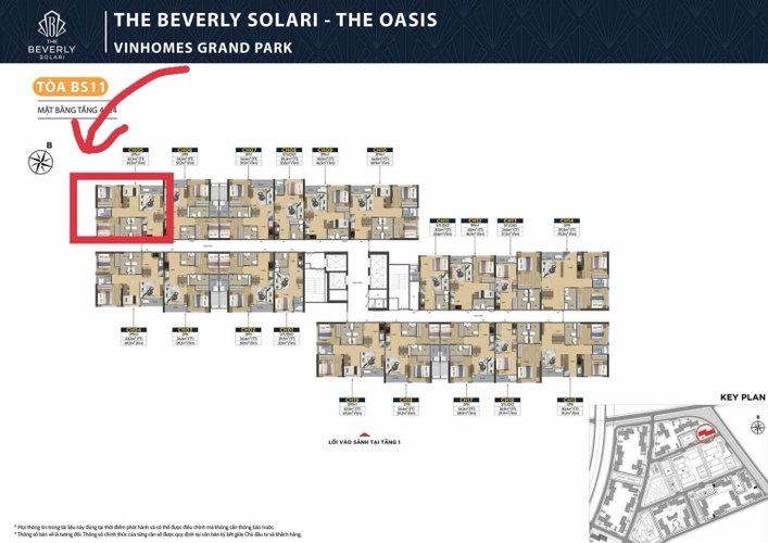 2 PN + 1 (2 Toilet), Tòa BS11, khu The Beverly Solari, Vinhomes Grand Park