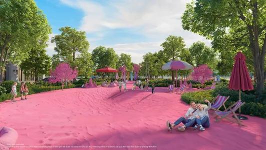 Phối cảnh Sân chơi cát hồng - Wellness Park