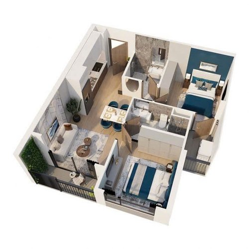 2 PN, Tòa ZR1, khu The Zurich, Vinhomes Ocean Park