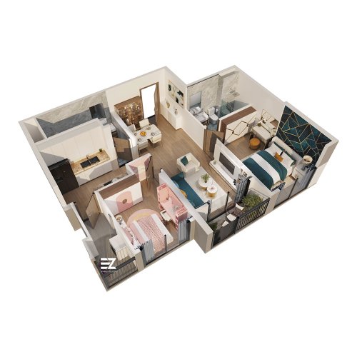 2 PN, Tòa ZR1, khu The Zurich, Vinhomes Ocean Park