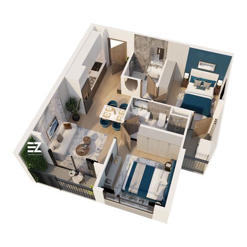 2 PN, Tòa LD3, khu London, Vinhomes Ocean Park