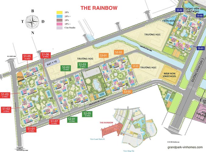 3 PN, Tòa S1.06, khu The Rainbow, Vinhomes Grand Park
