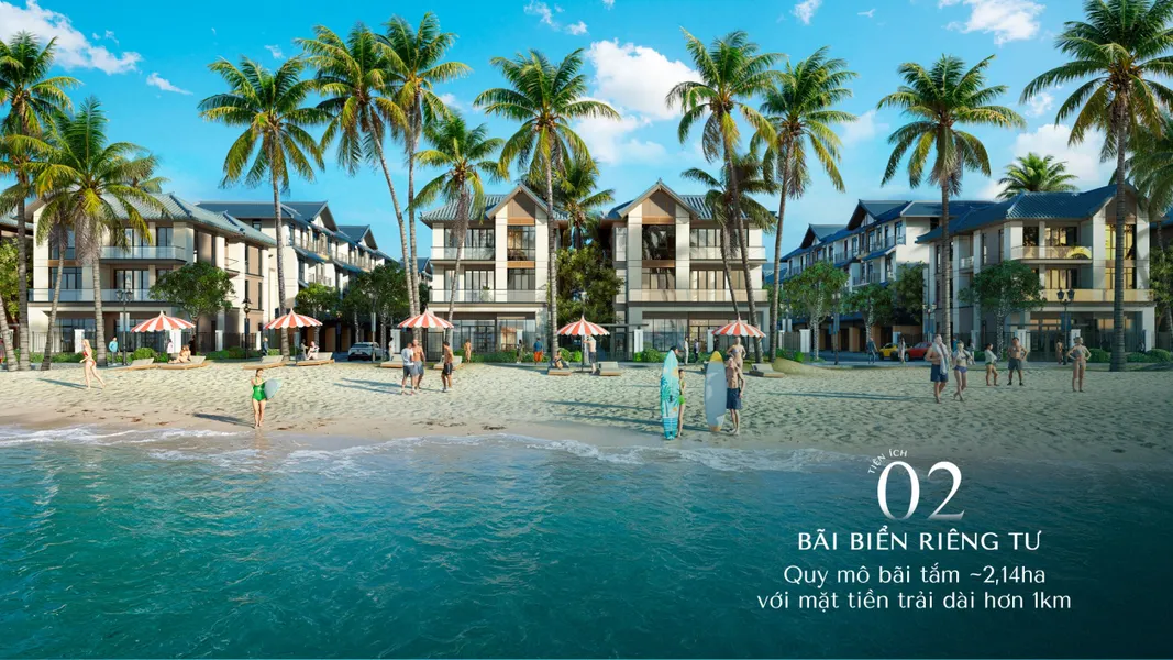 Bãi biển riêng tư tại dự án Vinhomes Pearl Bay