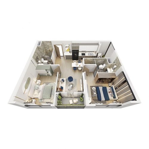 2 PN, Tòa ZR2, khu The Zurich, Vinhomes Ocean Park