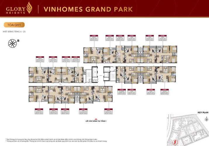 1 PN + 1, Tòa GH1, khu Glory Heights, Vinhomes Grand Park
