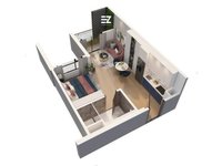 Layout mặt bằng căn studio