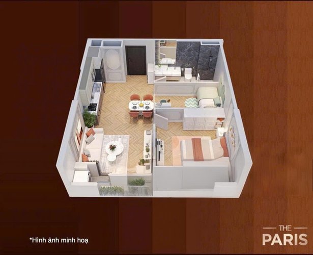 1 PN + 1, Tòa PR6, khu Paris, Vinhomes Ocean Park