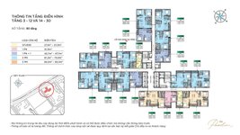 Layout mặt bằng tầng điển hình tòa P2