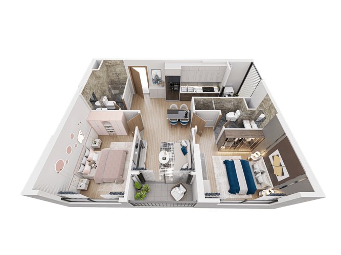 2 PN, Tòa ZR3, khu The Zurich, Vinhomes Ocean Park