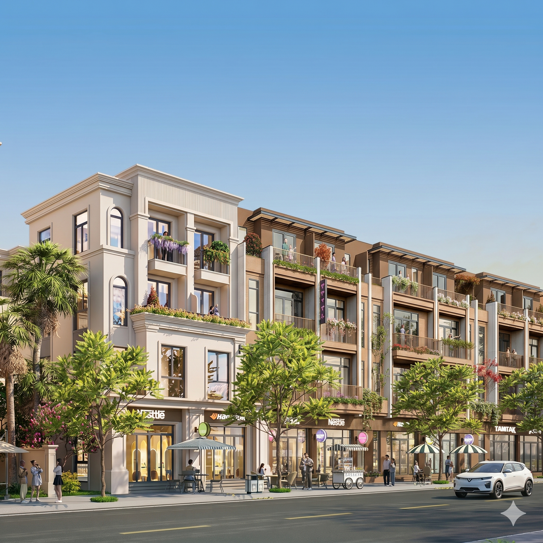 Liền kề với kiến trúc tân cổ điển tại khu Châu Mỹ - dự án Vinhomes Global Gate Hạ Long là sự kết hợp hài hòa giữa không gian xanh sinh thái và hệ tiện ích cao cấp, kiến tạo nên một tâm điểm sống hiện đại, rực rỡ và tràn đầy năng lượng.