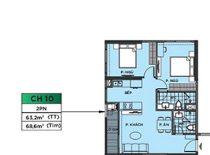 2 PN, Tòa P2, khu The Pavilion, Vinhomes Ocean Park