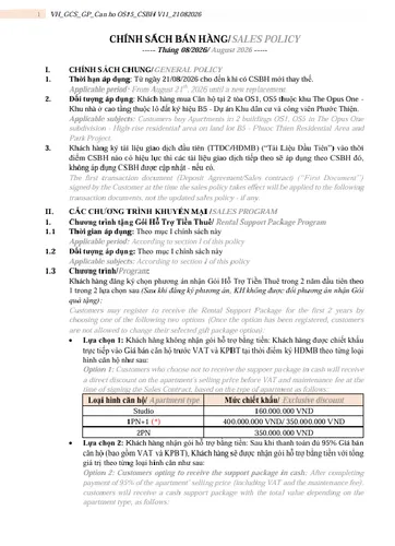 Chính sách bán hàng Tháng 8/2026 - Tòa OS1, OS5 - The Opus One