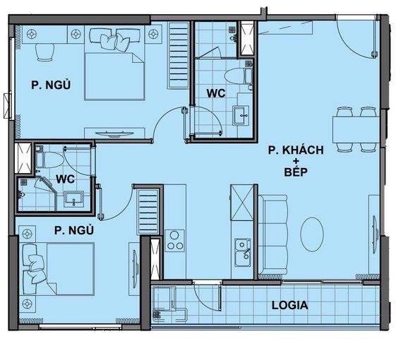 2 PN, Tòa BE2, khu The Beverly, Vinhomes Ocean Park