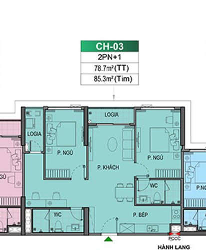 2 PN + 1 (2 Toilet), Tòa BE4, khu The Beverly, Vinhomes Ocean Park