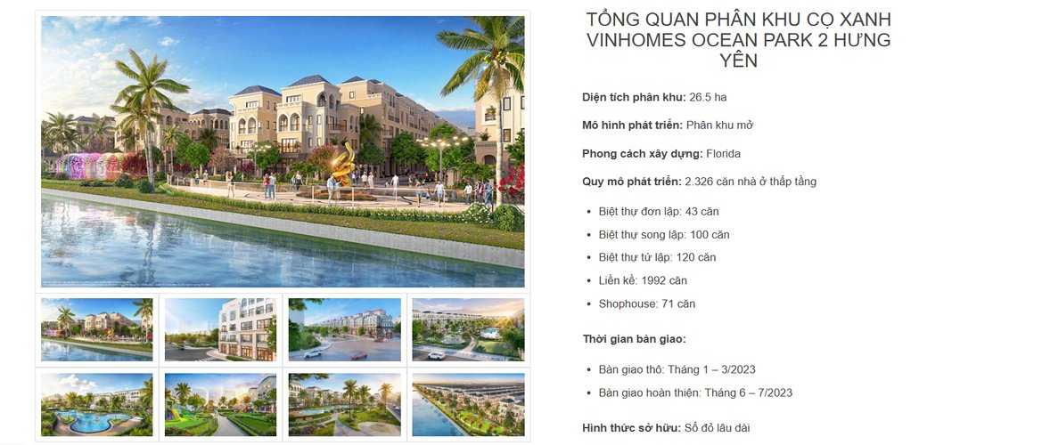 Liền kề, khu Cọ Xanh, Vinhomes Ocean Park 2