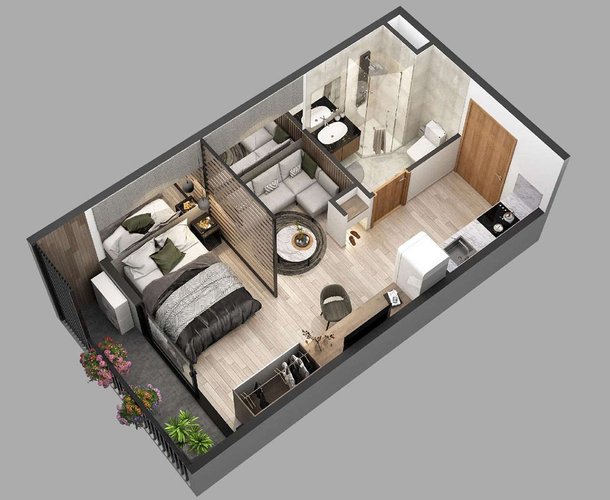 Studio, Tòa ZR2, khu The Zurich, Vinhomes Ocean Park