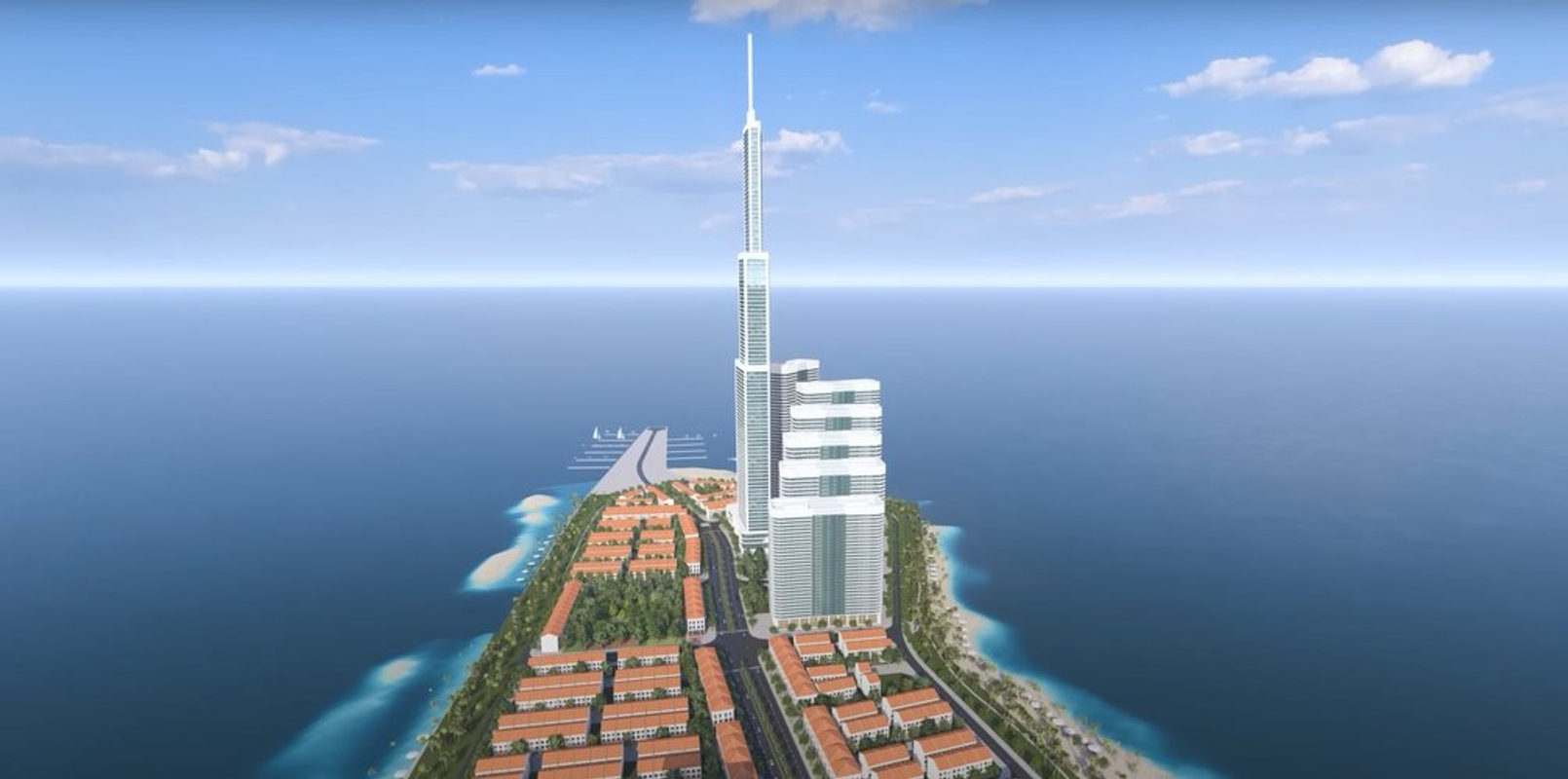 Phối cảnh tòa tháp 108 tầng Cần Giờ từ Vinhomes Market