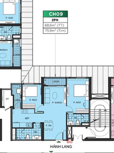 2 PN, Tòa ZR1, khu The Zurich, Vinhomes Ocean Park