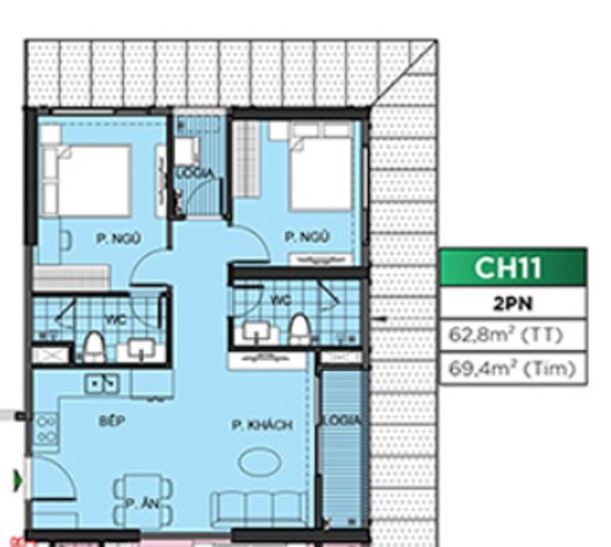 2 PN, Tòa ZR3, khu The Zurich, Vinhomes Ocean Park