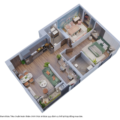 2 PN, Tòa LD1, khu London, Vinhomes Ocean Park
