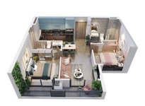 Minh họa thiết kế 2 phòng ngủ