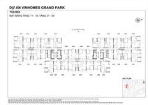 Tòa BS8. Mặt bằng tầng 11 - 19, tầng 21 - 39