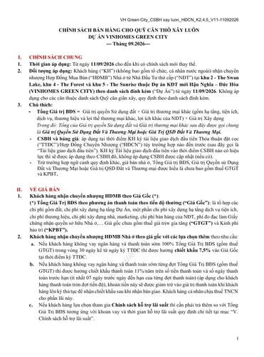 Chính sách bán hàng tháng 9/2026 - Chuyển nhượng HĐMB - Quỹ căn thô xây luôn