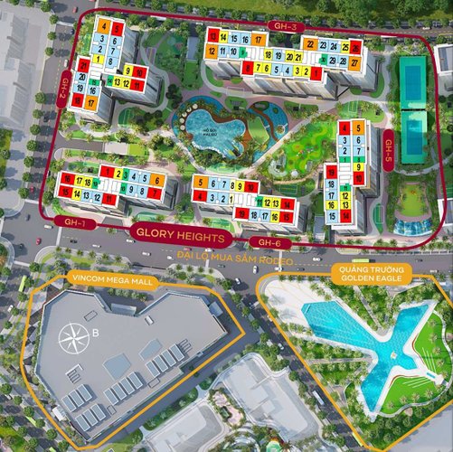 2 PN, Tòa GH2, khu Glory Heights, Vinhomes Grand Park