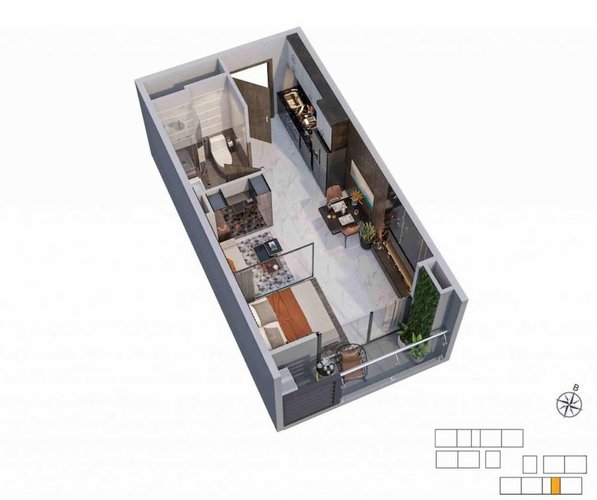 Studio, Tòa ZR3, khu The Zurich, Vinhomes Ocean Park