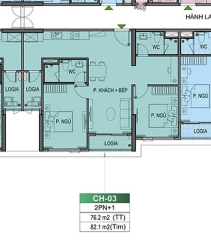 2 PN + 1 (2 Toilet), Tòa BE1, khu The Beverly, Vinhomes Ocean Park