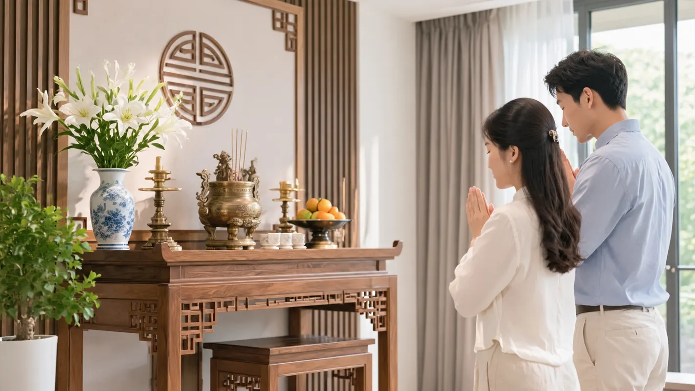 Respectful Prayer at a Home Altar.png