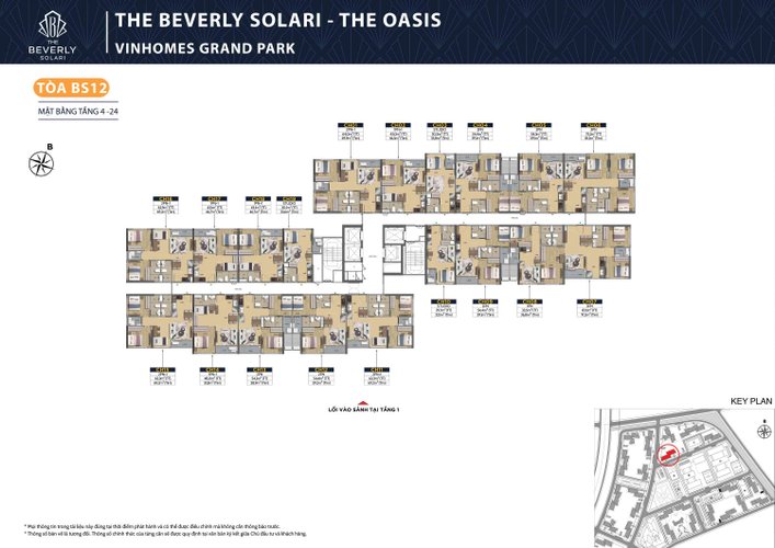 Studio, Tòa BS12, khu The Beverly Solari, Vinhomes Grand Park