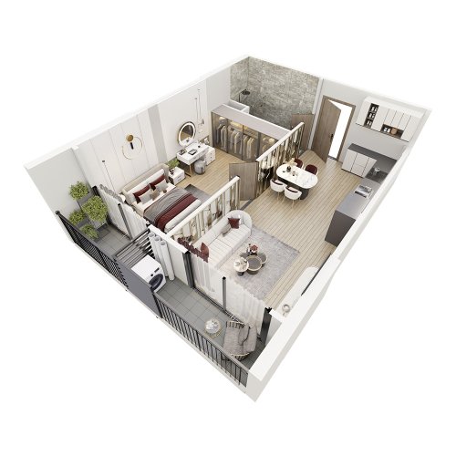 1 PN, Tòa ZR2, khu The Zurich, Vinhomes Ocean Park