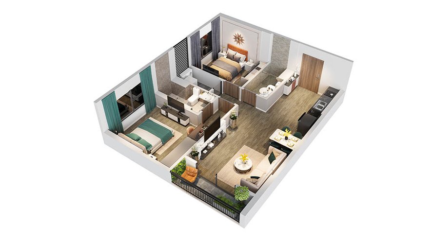 2 PN, Tòa BE4, khu The Beverly, Vinhomes Ocean Park